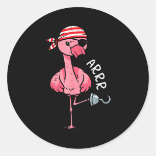 Rate Flamingo Arrr Halloween Costume Women Girls K Classic Round Sticker