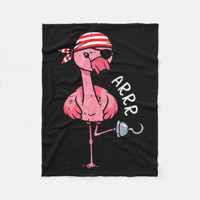 Rate Flamingo Arrr Halloween Costume Women Girls K Fleece Blanket (Front)