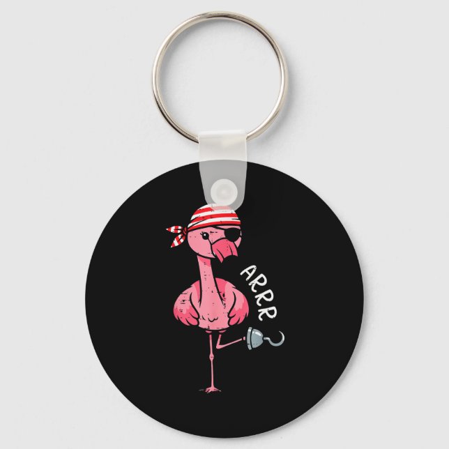 Rate Flamingo Arrr Halloween Costume Women Girls K Key Ring (Front)