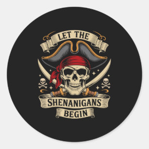 Rate Halloween Skull Let The Rate Shenanigans Begi Classic Round Sticker