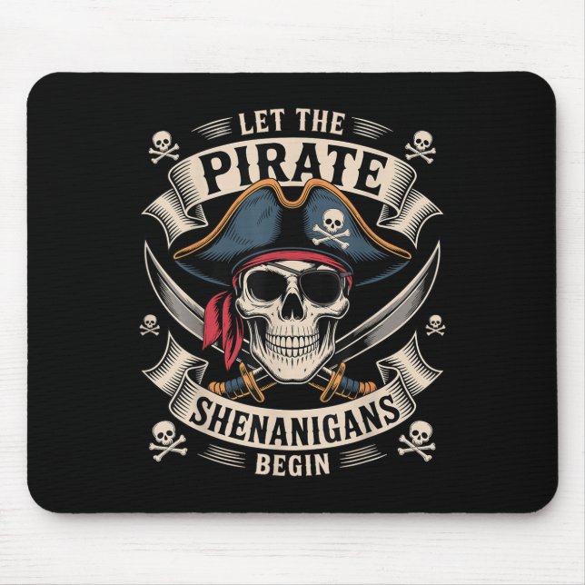Rate Halloween Skull Let The Rate Shenanigans Begi Mouse Mat (Front)