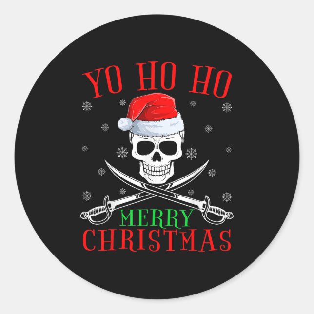 Rate Lover Matching Santa Yo Ho Ho Rate Merry Chri Classic Round Sticker (Front)