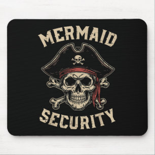 Rate Mermaid Security Funny Skull Costume Dad Men  Mouse Mat