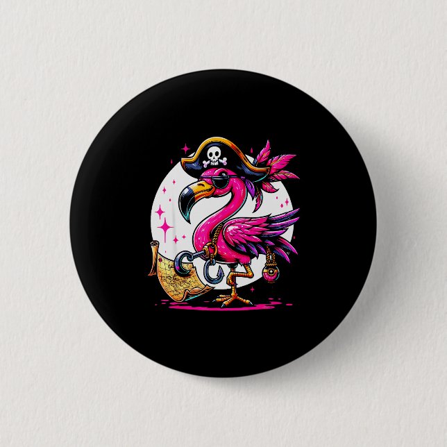 Rate Nk Flamingo Halloween Party - Jolly Roger  6 Cm Round Badge (Front)