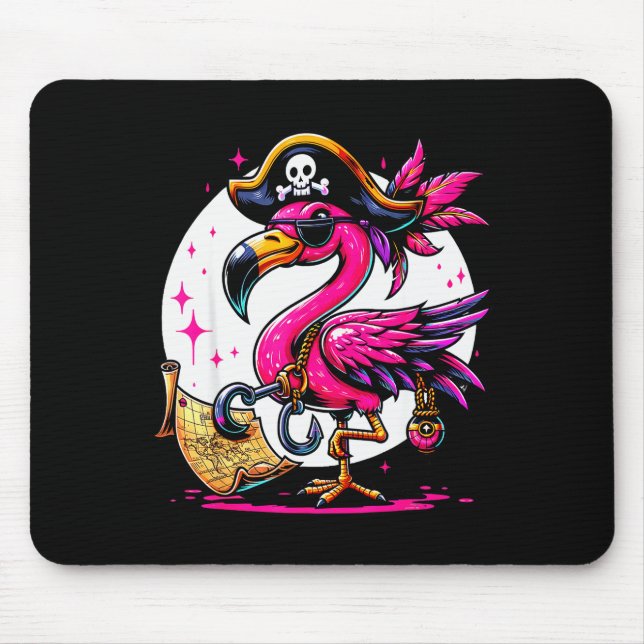 Rate Nk Flamingo Halloween Party - Jolly Roger  Mouse Mat (Front)
