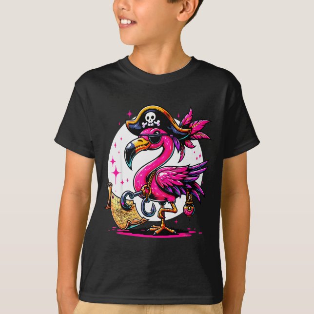 Rate Nk Flamingo Halloween Party - Jolly Roger  T-Shirt (Front)