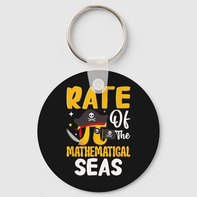 Rate Of The Mathematical Seas - Pi Symbol Math 3.1 Key Ring (Front)