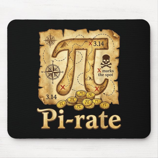 Rate pirate day 314 math math pie pun men boys mouse mat (Front)