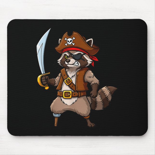 Rate Raccoon Funny Halloween Costume For Men Women Mouse Mat (Front)