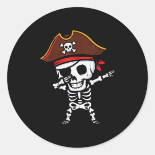 Rate Skeleton Dab Dance Halloween Costume Boys Gir Classic Round Sticker