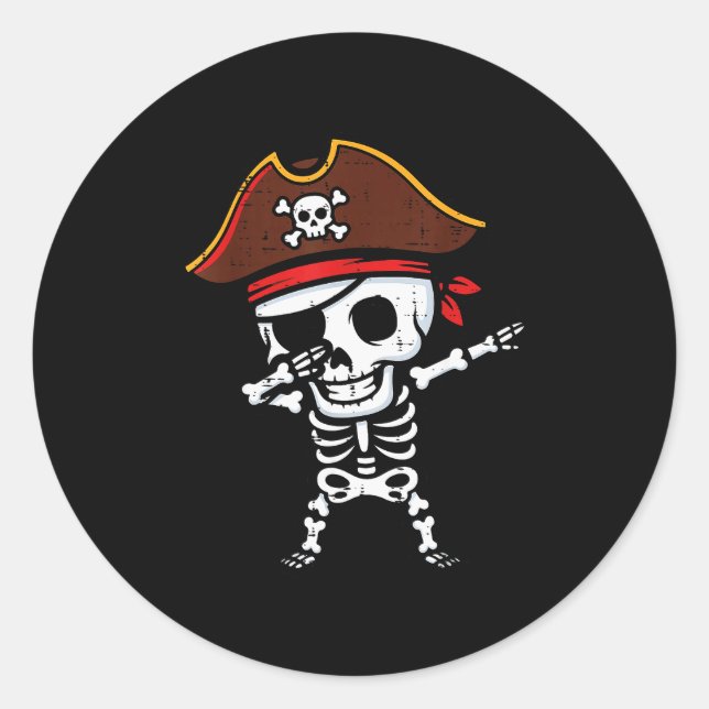 Rate Skeleton Dab Dance Halloween Costume Boys Gir Classic Round Sticker (Front)