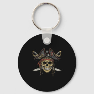Rate Skull Captain Hat Vintage Costume Men Women B Key Ring