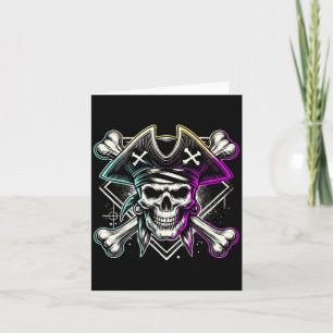 Rate Skull Crossbones Halloween Card
