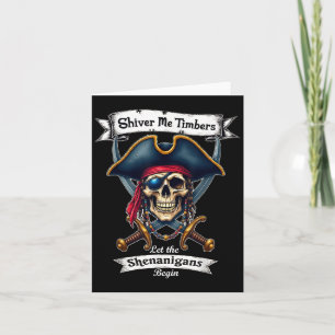 Rate Skull Crossbones Shiver Me Timbers Halloween Card