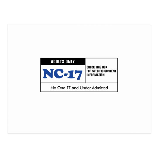 Rated NC17 Postcard Zazzle.co.uk