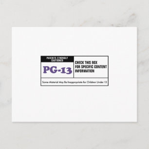 Rated PG 13 Postcard
