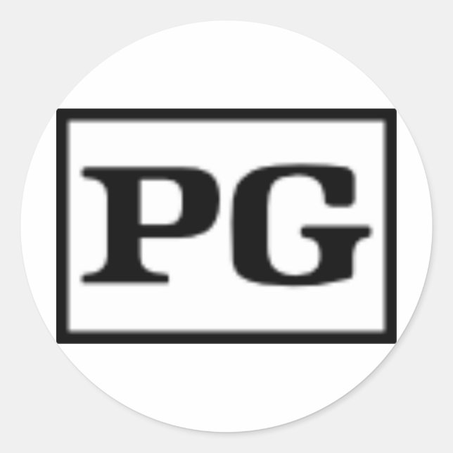 Rated PG, Rating System Classic Round Sticker (Front)