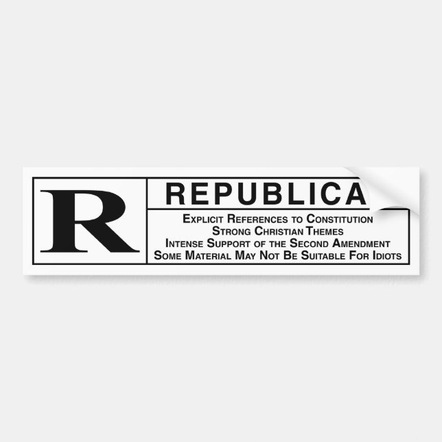 Rated R Bumper Sticker (Front)