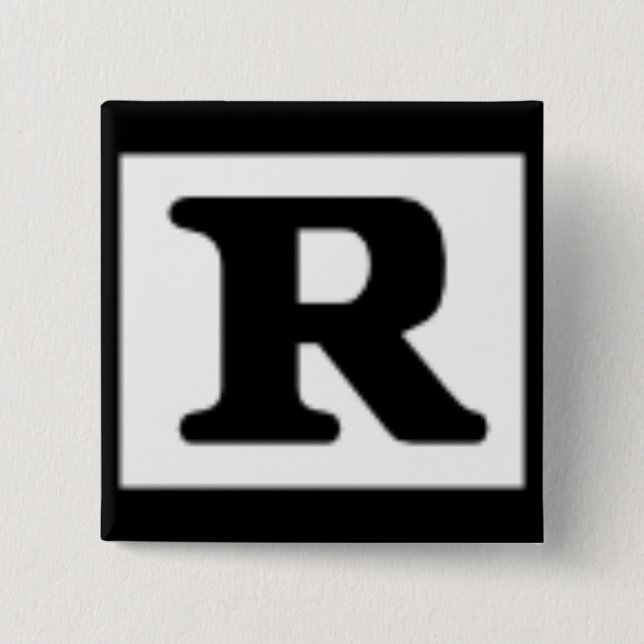 Rated R, Rating System 15 Cm Square Badge (Front)