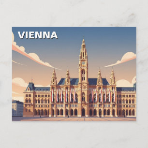 Rathaus City Hall  Vienna Austria Travel Postcard