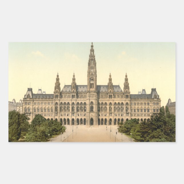 Rathaus, Vienna, Austria Rectangular Sticker (Front)