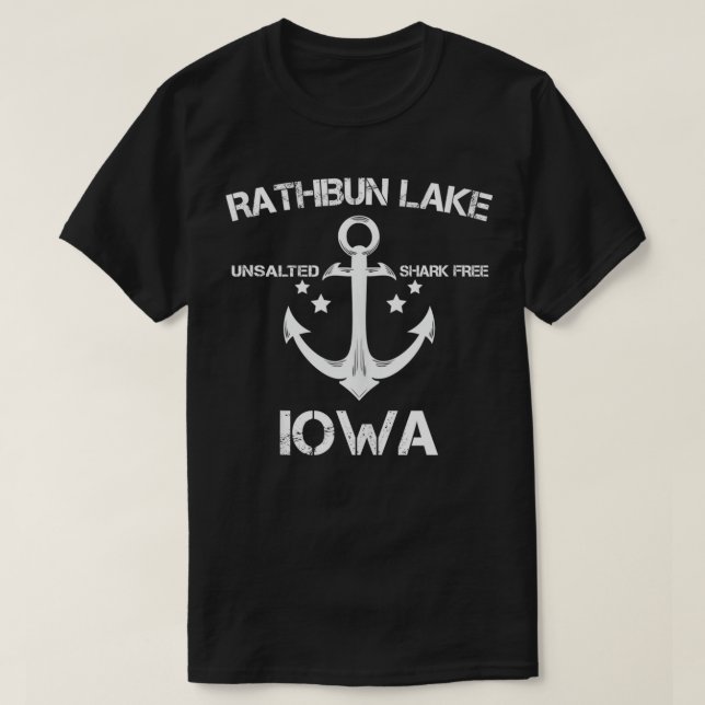 RATHBUN LAKE IOWA Funny Fishing Camping Summer Gif T-Shirt (Design Front)