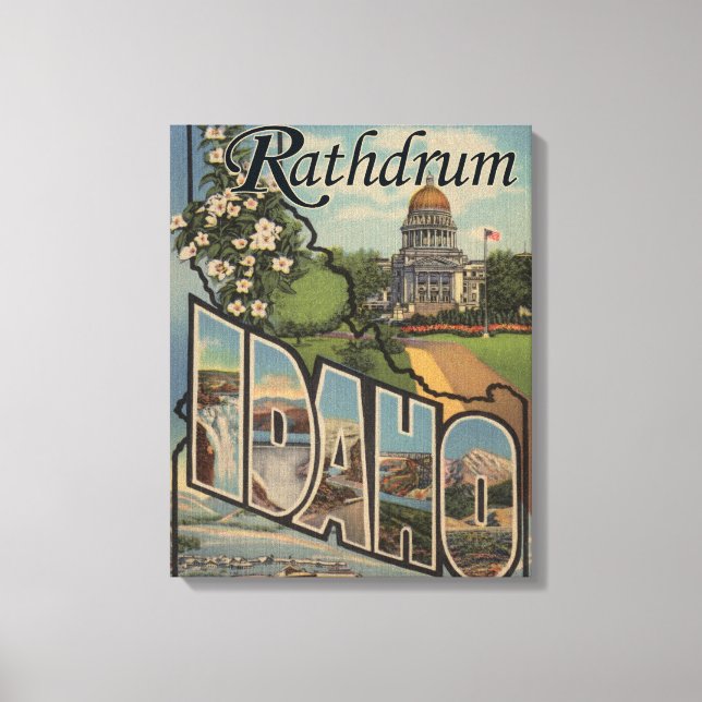 Rathdrum, Idaho - Large Letter Scenes Canvas Print (Front)