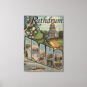 Rathdrum, Idaho - Large Letter Scenes Canvas Print