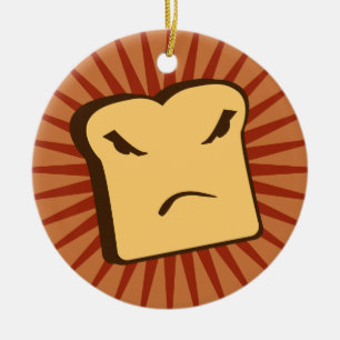 Rather Angry Toast Ceramic Tree Decoration