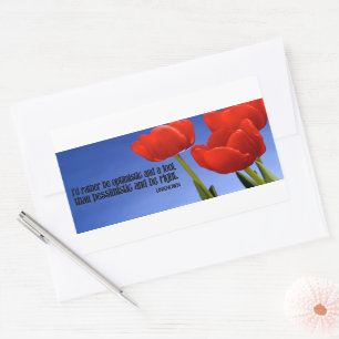 "Rather be an optimist" Inspirational Quote Rectangular Sticker