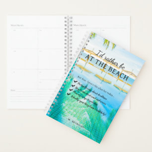 Rather Be At The Beach   Personalised Planner