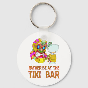 Rather be at the Tiki Bar TIKI Mask Key Ring