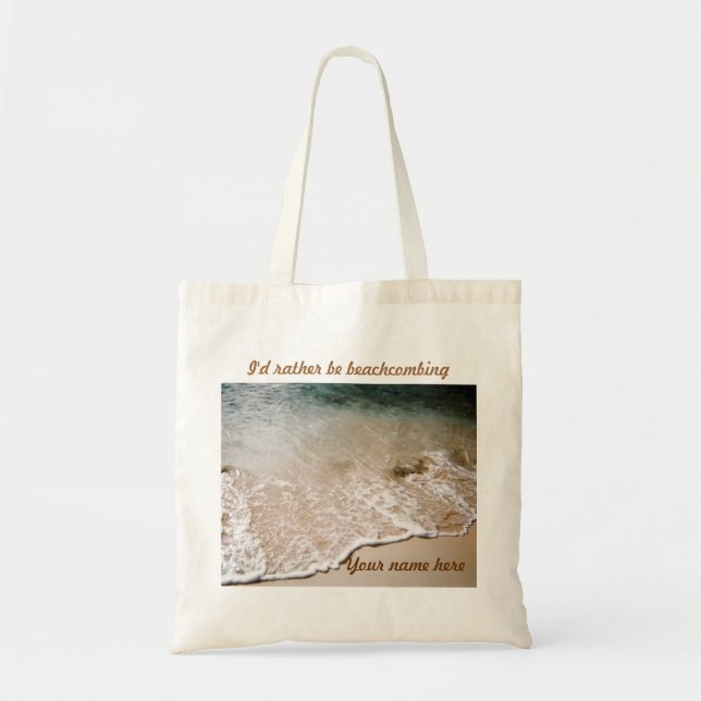 Rather be Beachcombing Name tote (Front)
