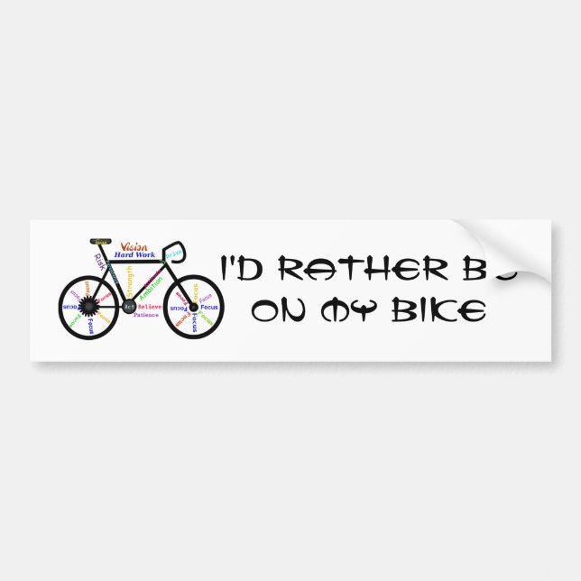 Rather be Biking Sport - Biking, Cycling, Bike Bumper Sticker (Front)