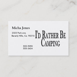 Rather Be Camping Business Card