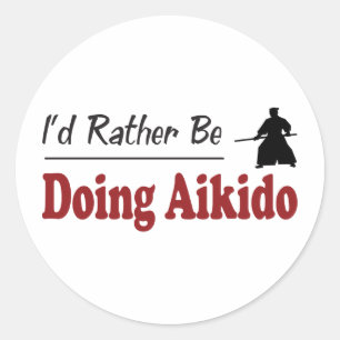Rather Be Doing Aikido Classic Round Sticker