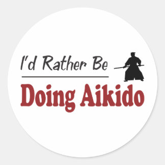 Rather Be Doing Aikido Classic Round Sticker