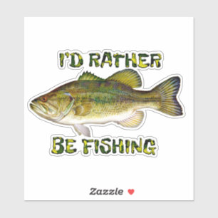 Rather Be Fishing Bass Fish Contour Stickers
