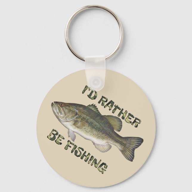 Rather Be Fishing Key Ring Key Chain (Front)