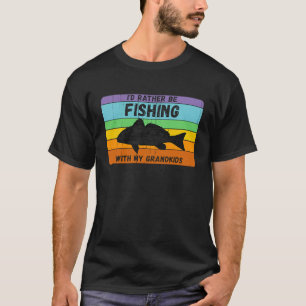 Rather Be Fishing With Grandkids Vintage Grandpa F T-Shirt