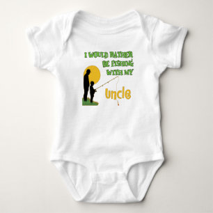 Rather Be Fishing With My Uncle Baby Bodysuit