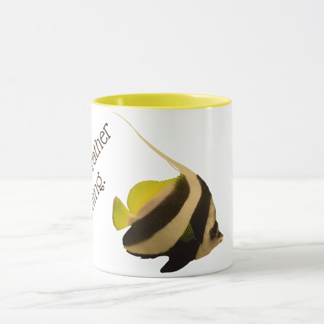 Rather Be Fishing Yellow Fish Mug (Center)