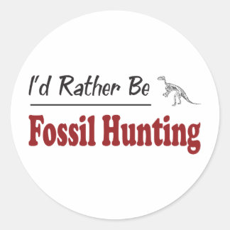Rather Be Fossil Hunting Classic Round Sticker