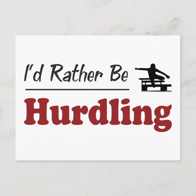 Rather Be Hurdling Postcard (Front)