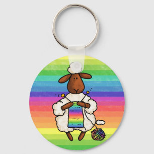 rather be knitting key ring