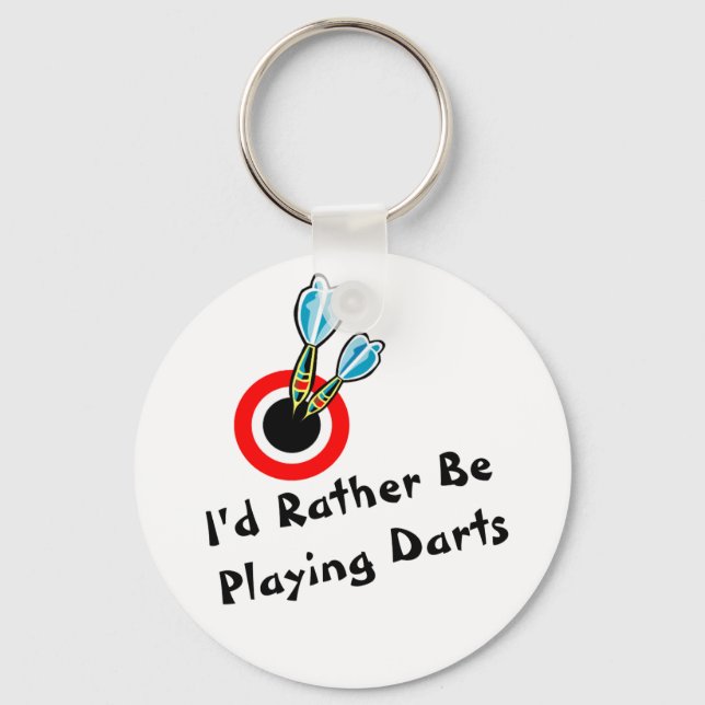 Rather Be Playing Darts Key Ring (Front)
