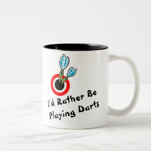 Rather Be Playing Darts Two-Tone Coffee Mug
