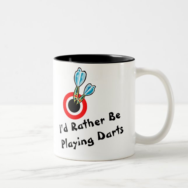 Rather Be Playing Darts Two-Tone Coffee Mug (Right)