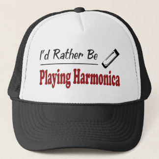 Rather Be Playing Harmonica Trucker Hat