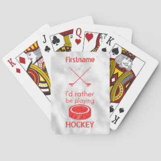 Rather be playing - red ice hockey playing cards